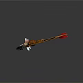 Traditional Wooden Bow With Carved Details And Arrow On Gray Background