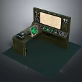 Advanced Electronic Control Console With Display Screen Buttons And Indicator Lights 3d model