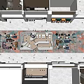 Modern Front Desk Reception Area With Sofa Seating People And Colorful Floor Tiles Near Supermarket
