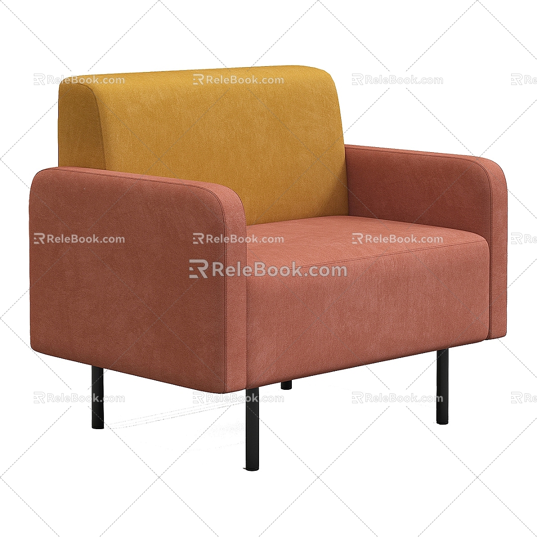 Nordic Simple Double Sofa Sofa Simple Double Sofa Living Room Sofa 3d model