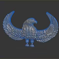 Golden Eagle Sculpture With Spread Wings On Dark Shiny Background 3d model