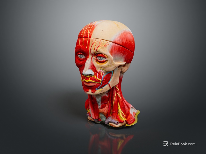Human Head Anatomy Medical Device With Muscle Structure Demonstration For Medical Training 3d model 