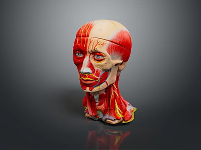 Human Head Anatomy Medical Device With Muscle Structure Demonstration For Medical Training 3d model