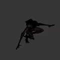 Eerie Emaciated Fantasy Creature With Long Limbs Rough Skin And Crouching Posture