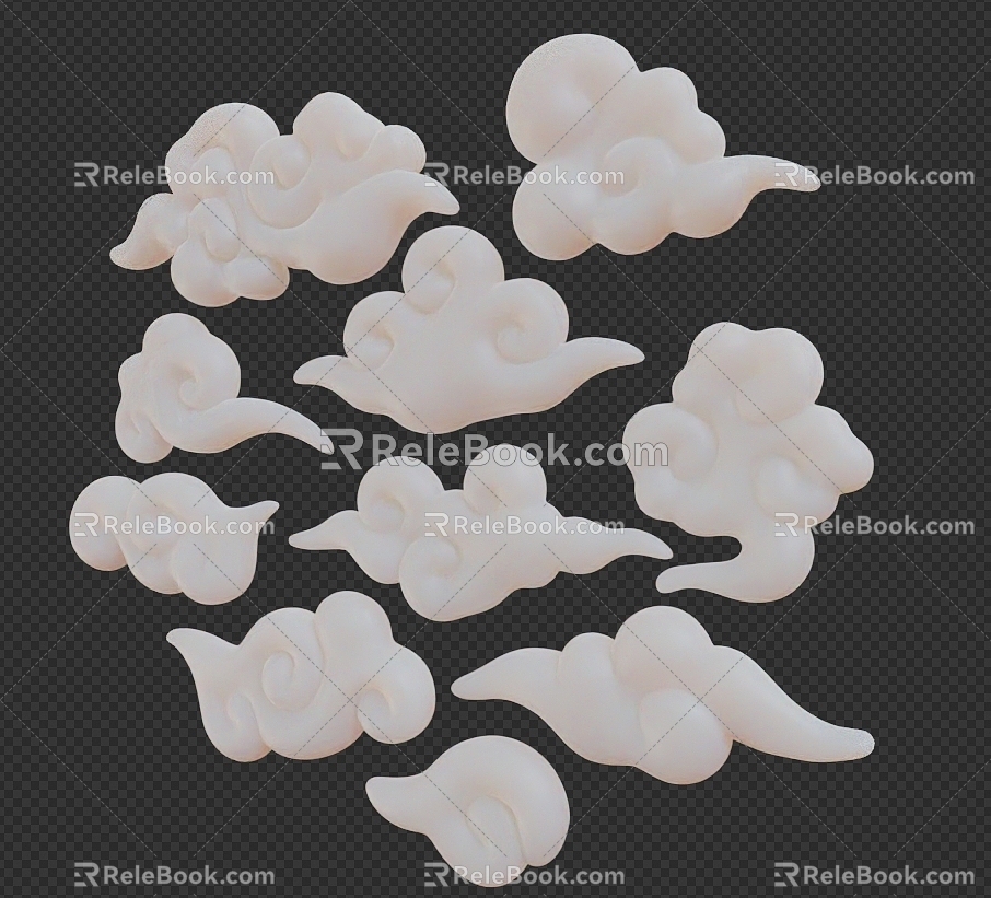 Somersault Cloud Xiangyun Cloud Cartoon Cloud Cartoon Xiangyun Xiaoxiang Cloud Cute Cloud Card 3d model