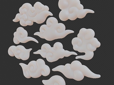 Somersault Cloud Xiangyun Cloud Cartoon Cloud Cartoon Xiangyun Xiaoxiang Cloud Cute Cloud Card 3d model