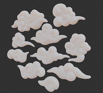 Somersault Cloud Xiangyun Cloud Cartoon Cloud Cartoon Xiangyun Xiaoxiang Cloud Cute Cloud Card 3d model