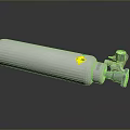White Household Gas Cylinder With Yellow Label And Silver Valve