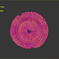 Golden Circular Decorative Household Item With Intricate Patterns And Shiny Surface