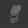 Futuristic Metallic Sci Fi Helmet With Smooth Surface And Glossy Finish