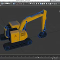 Excavator Hook Machine Excavator Cartoon Excavator Heavy Machinery Engineering Truck Scraper Low Face Number Low Mold Simple Mold Game Video Level Super Realistic 3d model