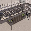 Glass Canopy With Metal Frame For Building Entrance Featuring Steps And Potted Plants