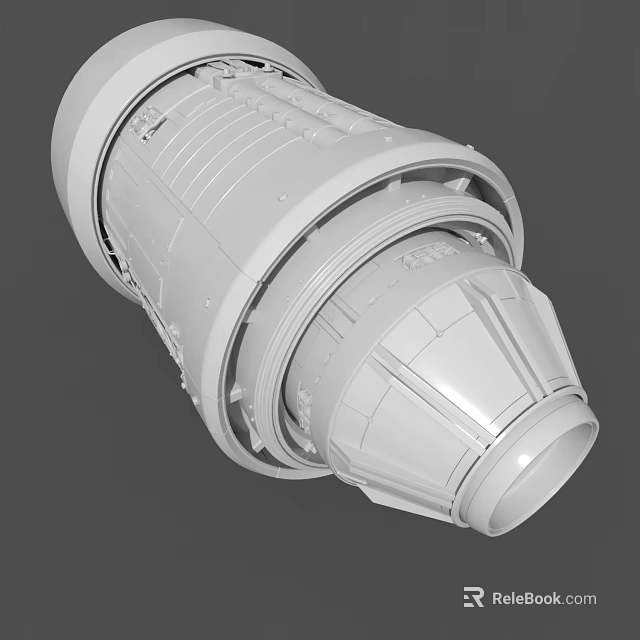 High Precision Industrial Turbine Engine Component With Metal Casing And Mechanical Details 3d model 