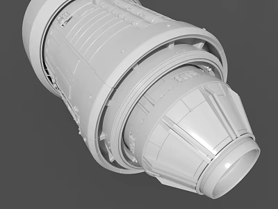 High Precision Industrial Turbine Engine Component With Metal Casing And Mechanical Details 3d model