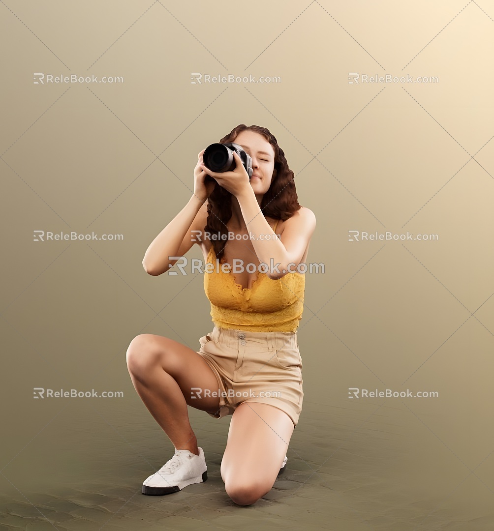 Modern Photo Girl 3d model