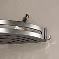 Bathroom Corner Stainless Steel Shelf With Drainage Design And Soap Dispenser