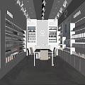 Modern Beauty Store Interior With Shelves Organized Products And Tables Chairs