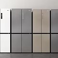 Modern Design Refrigerators with Multiple Color Options Side by Side 3d model