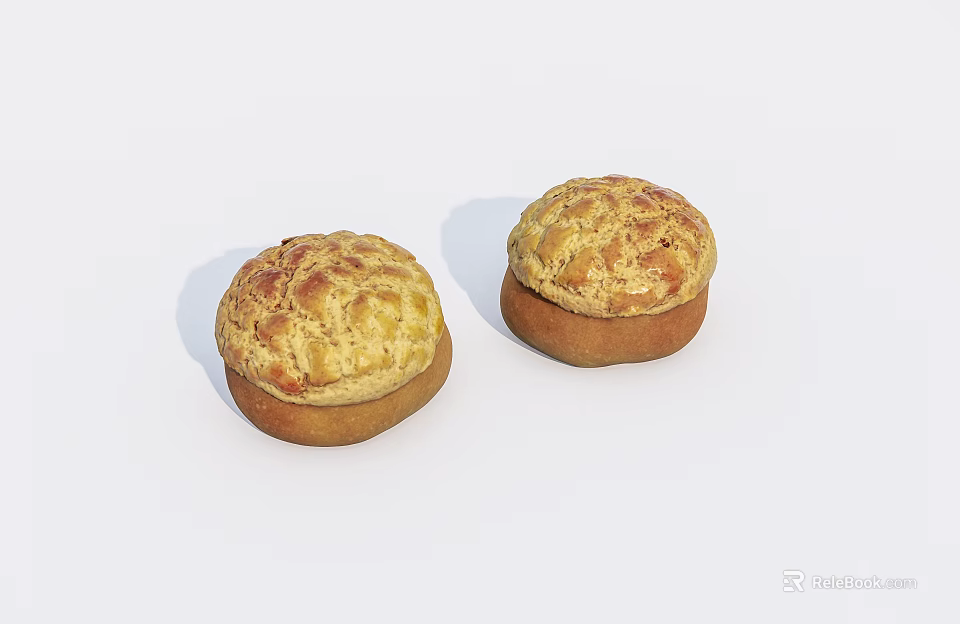Delicious Freshly Baked Muffins With Golden Crispy Tops And Soft Brown Bases 3d model 