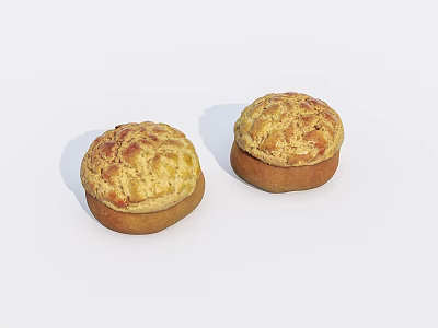 Delicious Freshly Baked Muffins With Golden Crispy Tops And Soft Brown Bases 3d model