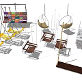 Stylish Hanging Chairs In Different Styles With Metal Frames Fabric Cushions And Wooden Seats