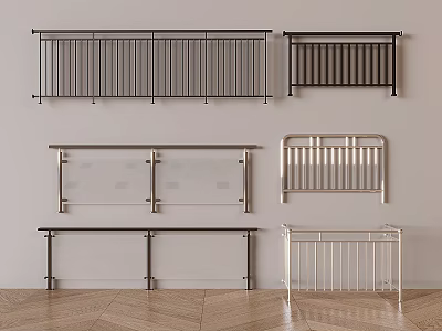 Stainless Steel Railing Wrought Iron Guardrail Fence Glass Guardrail Railing Stair Guardrail 3d model