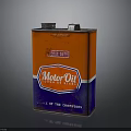 Vintage Heavy Duty Motor Oil Quart Can With Orange Blue Design