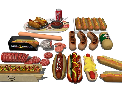 Modern Food Sausage 3d model
