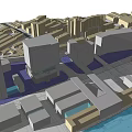 Urban Architectural Model Featuring Tall And Low Rise Buildings Layout Design