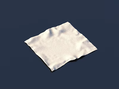Soft White Square Disposable Paper Towel For Daily Household Use 3d model