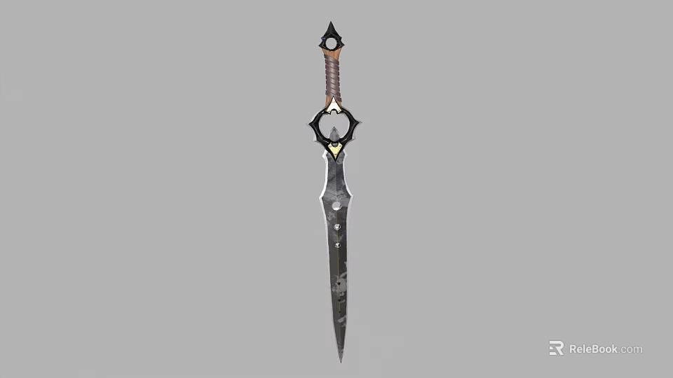 Decorative Medieval Sword Weapon With Ornate Hilt Intricate Guard And Metallic Blade 3d model 