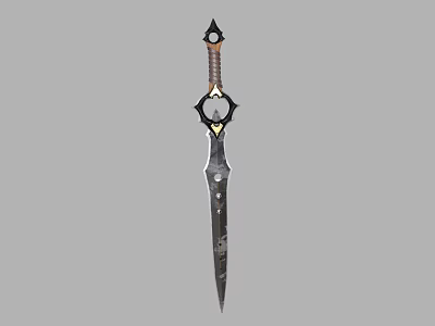 Decorative Medieval Sword Weapon With Ornate Hilt Intricate Guard And Metallic Blade 3d model