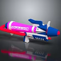 Colorful Toy Weapon Featuring Shark Logo Pink Blue Red Rocket Launcher Design For Kids Play