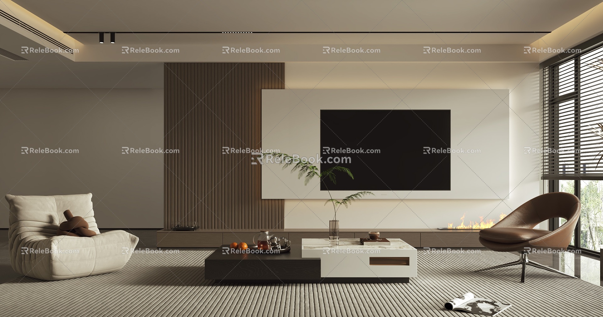 Modern TV Wall 3d model