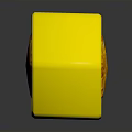Yellow Hexagonal Component With Textured Interior And Shiny Reflective Surface