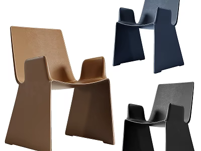 Modern Leisure Chair Designs In Brown Navy Black With Unique Backrest And Sturdy Frame 3d model