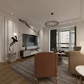 Modern Living and Dining Room Interior Design With Sofa Dining Table Chandelier And Green Plants