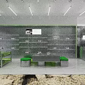 Modern Clothing Store Interior With Glass Showcase Shelves And Bright Lighting