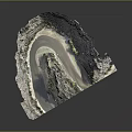 Scenic Natural Landscape with Winding River Rocky Terrain and Green Vegetation