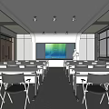 School wisdom classroom multimedia classroom 3d model