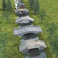 Chinese Arch Bridge One Arch Bridge Small Arch Bridge 3d model