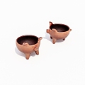 Animal Piglet Modeling Ceramic Bowl 3d model