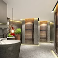 Modern Restaurant Interior Design With Hanging Lamps Staircase And Decorative Elements