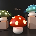 Cartoon table lamp mushroom night light 3d model