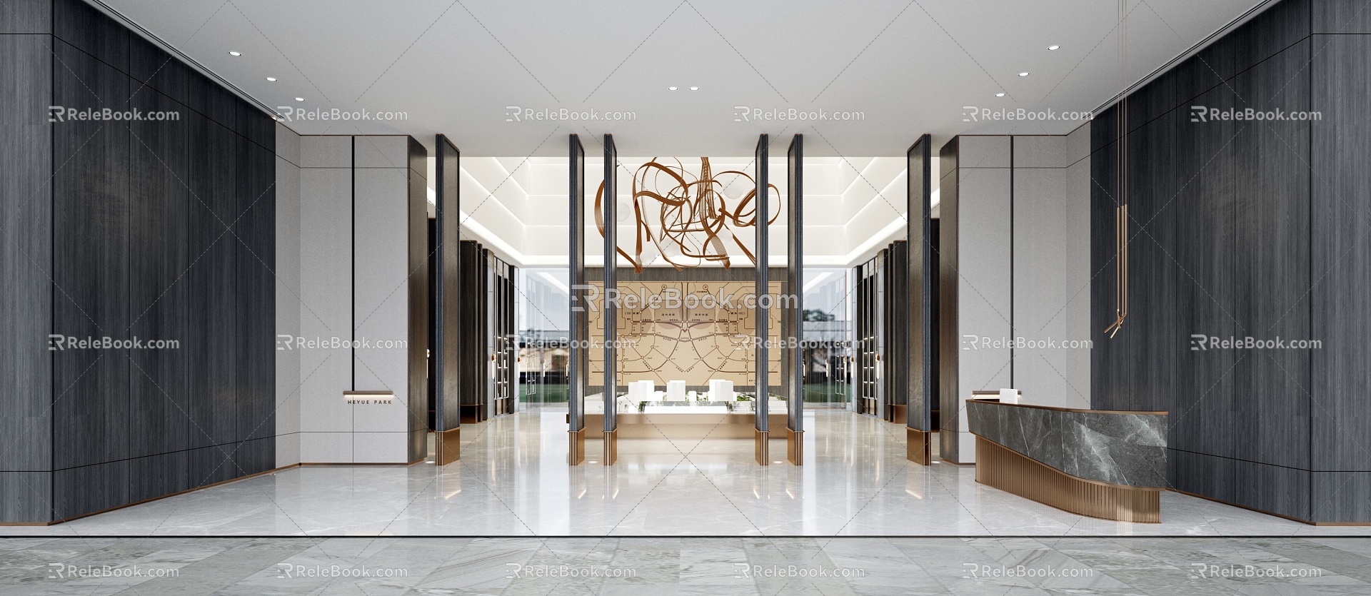 Modern Sales Office Sales Lobby 3d model