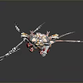 Game and Movie Character White Outfit with Red Accents Twin Ponytails Holding Double Bladed Weapon