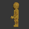 Golden Lego Character Figure With Intricate Chest Patterns And Detailed Design