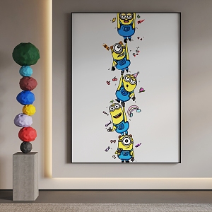 Cartoon Hanging Painting Cartoon Decorative Painting 3d model