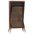 Modern Wooden Decorative Cabinet With Sleek Legs And Storage Doors