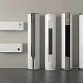 Multiple Modern Air Conditioner Fan Styles Including Wall Mounted And Floor Standing Models